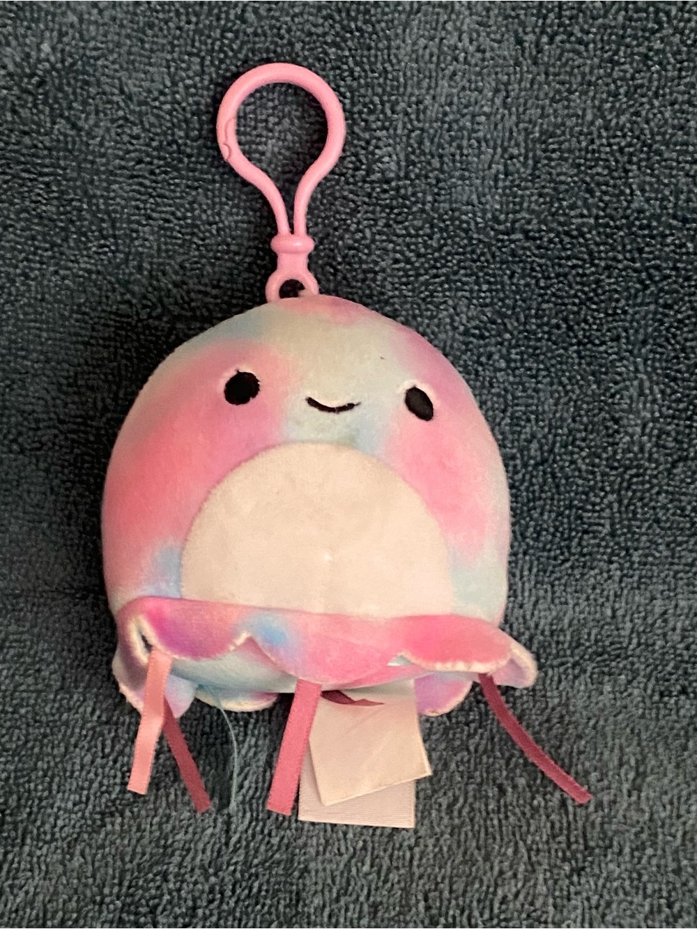 Squishmallows 3” Clip Krisa The Jellyfish Pink & Blue Tie Dye No Tag Plush